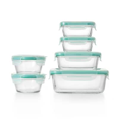 OXO Good Grips Smart Seal 12-Piece Glass Container Set - Black