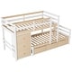 preview thumbnail 21 of 28, Twin over Twin Pine Wood Loft Bunk Bed with Drawers and Ladder