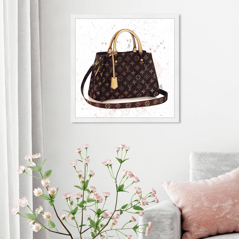 Oliver Gal 'Doll Memories -Details Bag' Fashion and Glam Framed Wall Art Prints Handbags - Brown, Brown - 24 x 24 - White