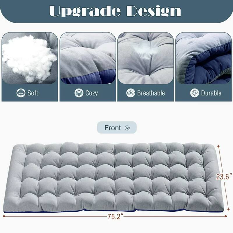 Portable Folding Camping Cot with Mattress Pillow, Patio Lounge Chair