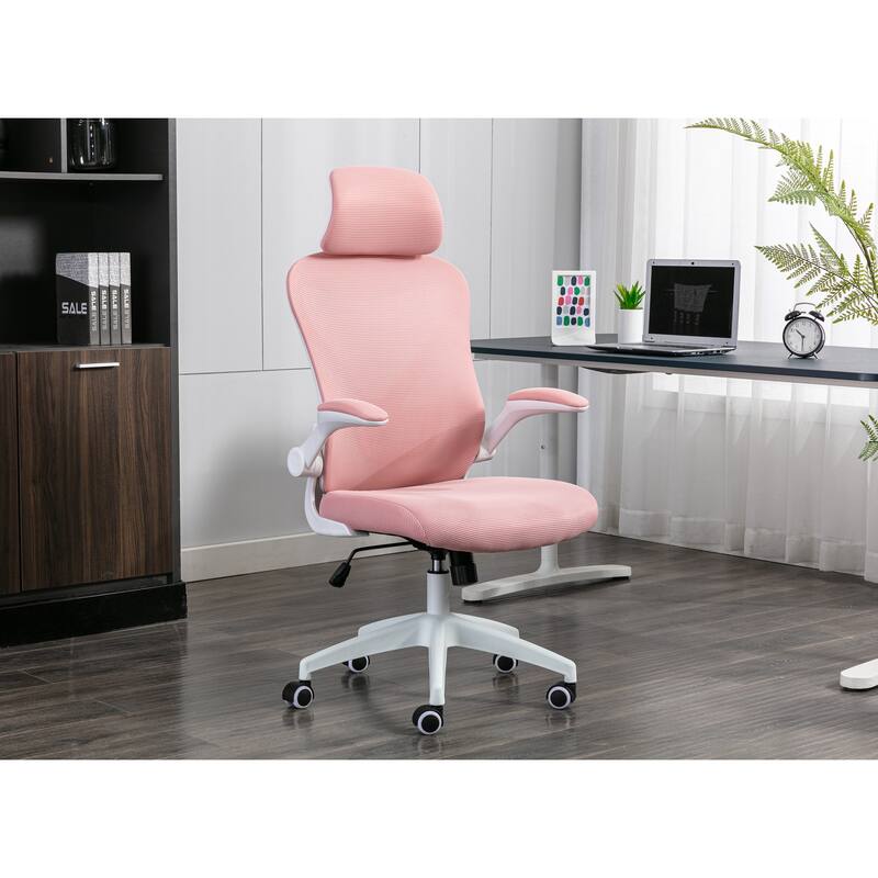Porthos Home Raif Office Chair, Mesh Back, Central Tilt, Flip-up Armrests