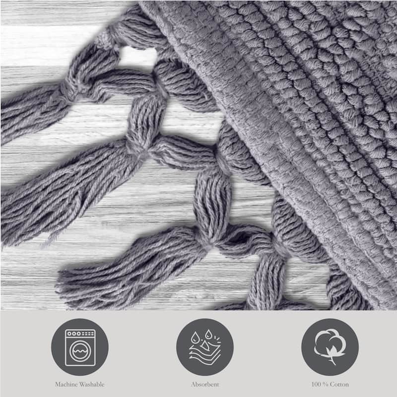 Jean Pierre Ricardo Cotton Fringe Bath Rug