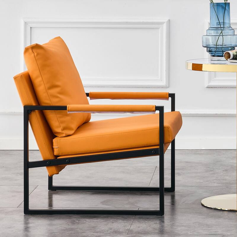 Ouyessir Set of 2 Modern Velvet Accent Chair Linen Sling ArmChair