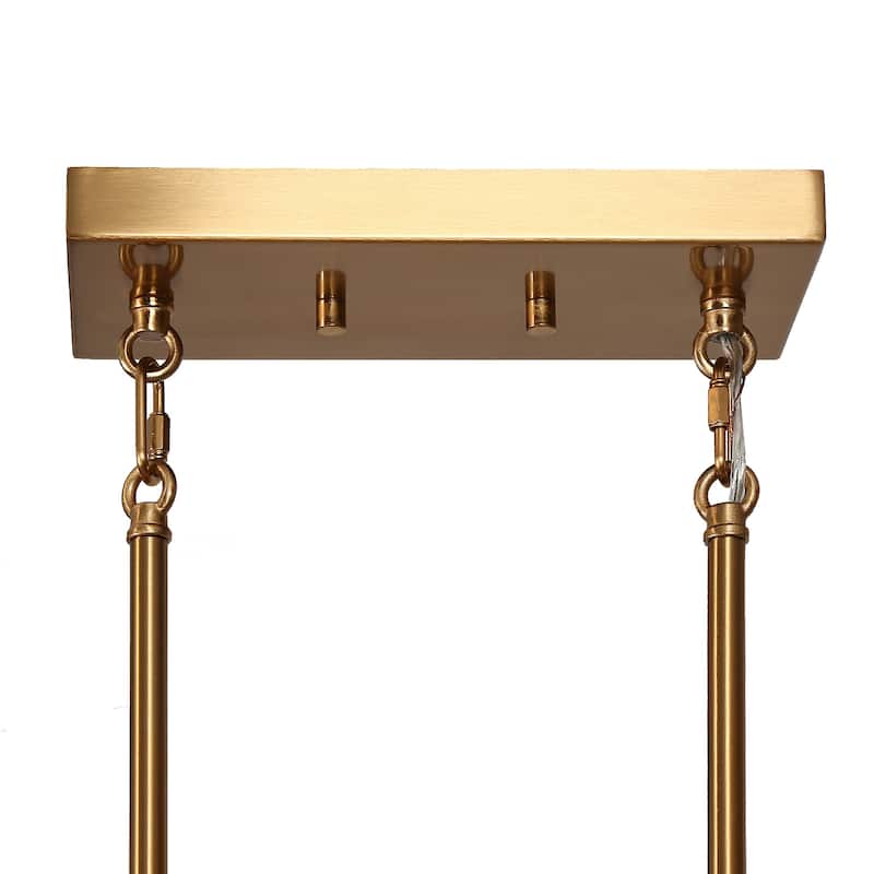 Modern 8-Light Gold 42 IN. Chandelier Textured Glass Kitchen Island Light - W 42" x H 16"