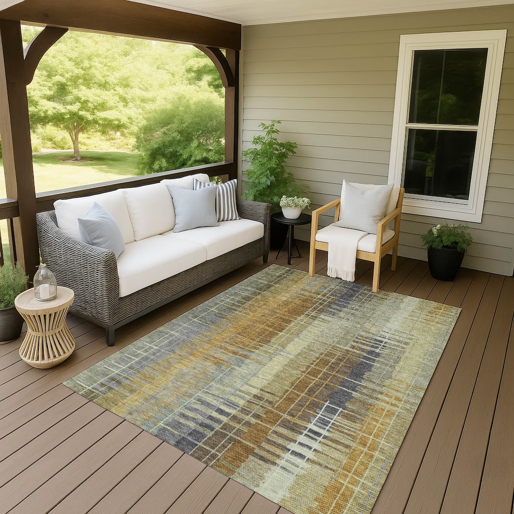 Machine Washable Indoor/ Outdoor Contemporary Aaron Chantille Rug