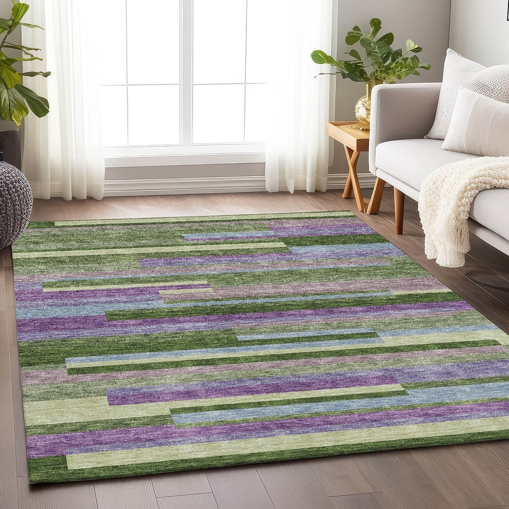 Premium Washable Super Soft Mosaic Stripe Mayfield Rug