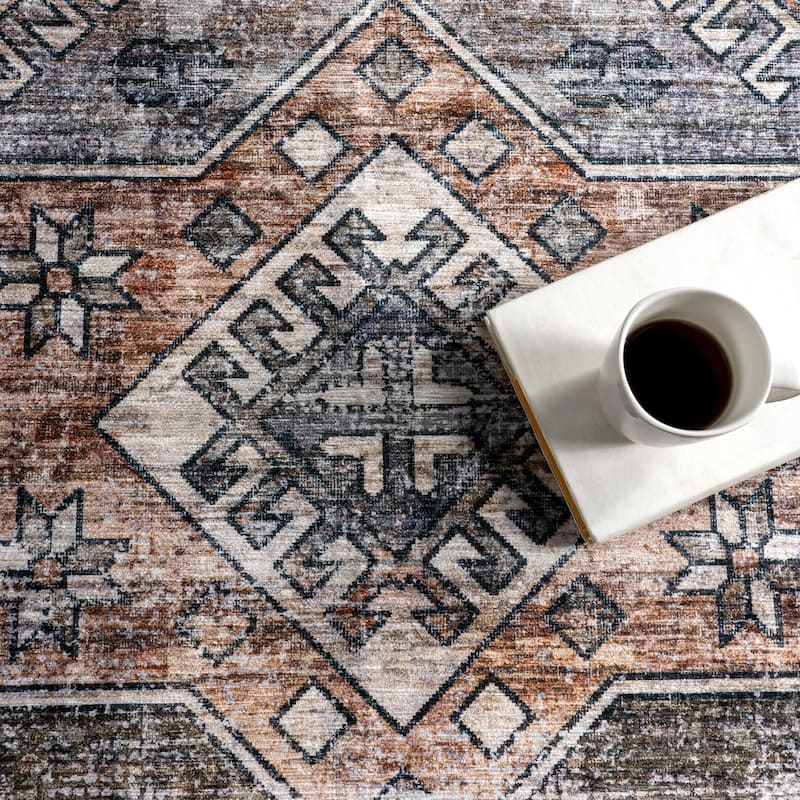 Nuloom Layana SplashGuard Geometric Machine Washable Area Rug