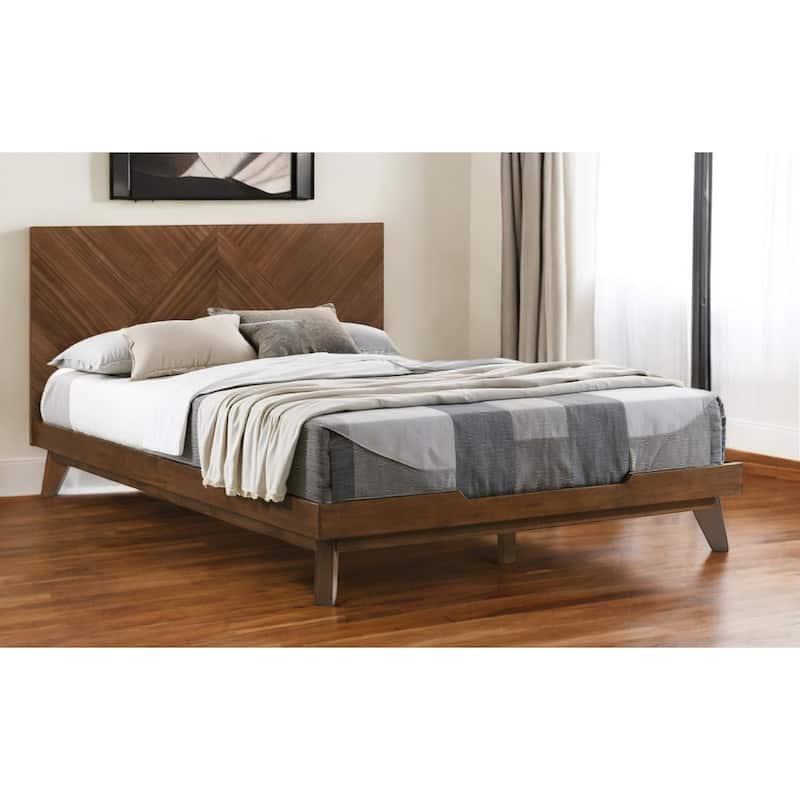HomeRoots Brown Wood Queen Bed Frame - Queen
