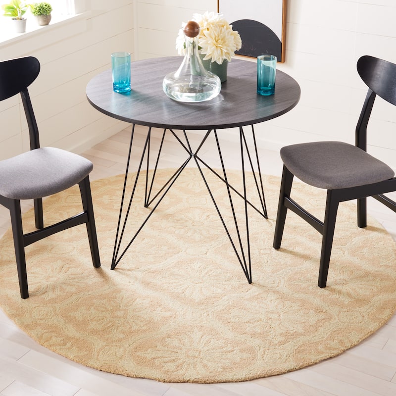 SAFAVIEH Handmade Easy Care Vaxhide Oriental Rug - 8' Round - Creme