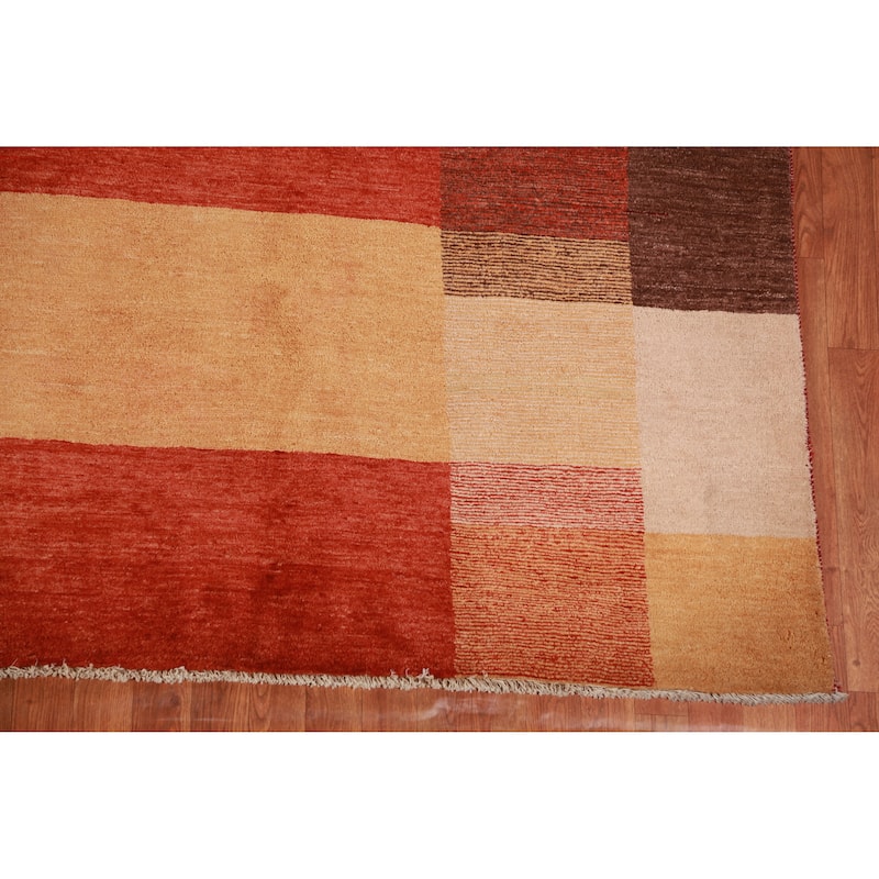 Modern Gabbeh Kashkoli Vegetable Dye Square Rug Handmade Wool Carpet - 10'10"x 11'2"