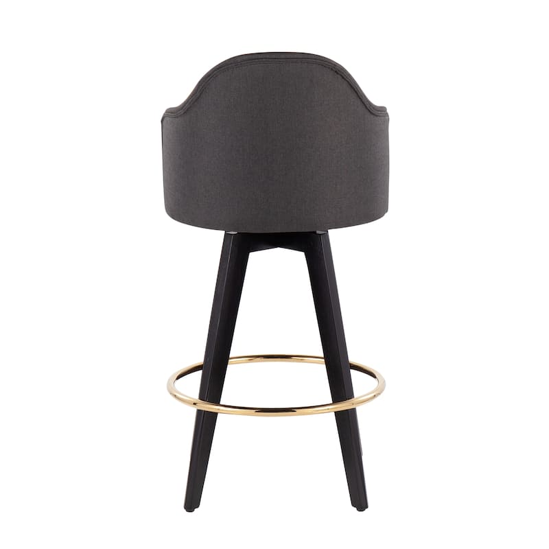 Carson Carrington Valsatra 26" Upholstered Counter Stool with Black Wood Base (Set of 2)