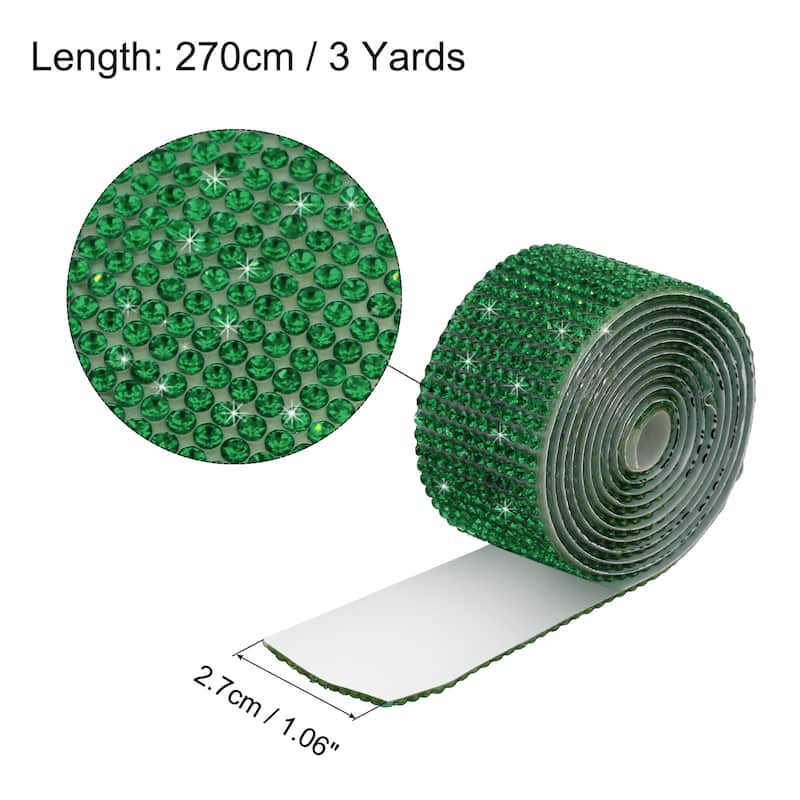 3Roll 3 Yards 8mm Diamond Ribbon White - Dark Green - 27mm