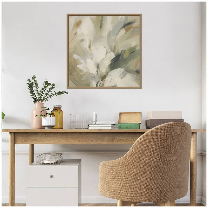 Kate and Laurel Olive Bloom No. 1 by Amy Lighthall Framed Canvas Wall Art Print