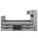preview thumbnail 6 of 7, Twin Captain Platform Bed Frame with 4-Drawers, Storage Bookcases & Shelves, Grey