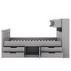 preview thumbnail 6 of 22, Twin Size Captain Platform Bed Frame with Storage Bookcase Headboard and 4-Drawers, Adjustable Storage Shelves, Grey