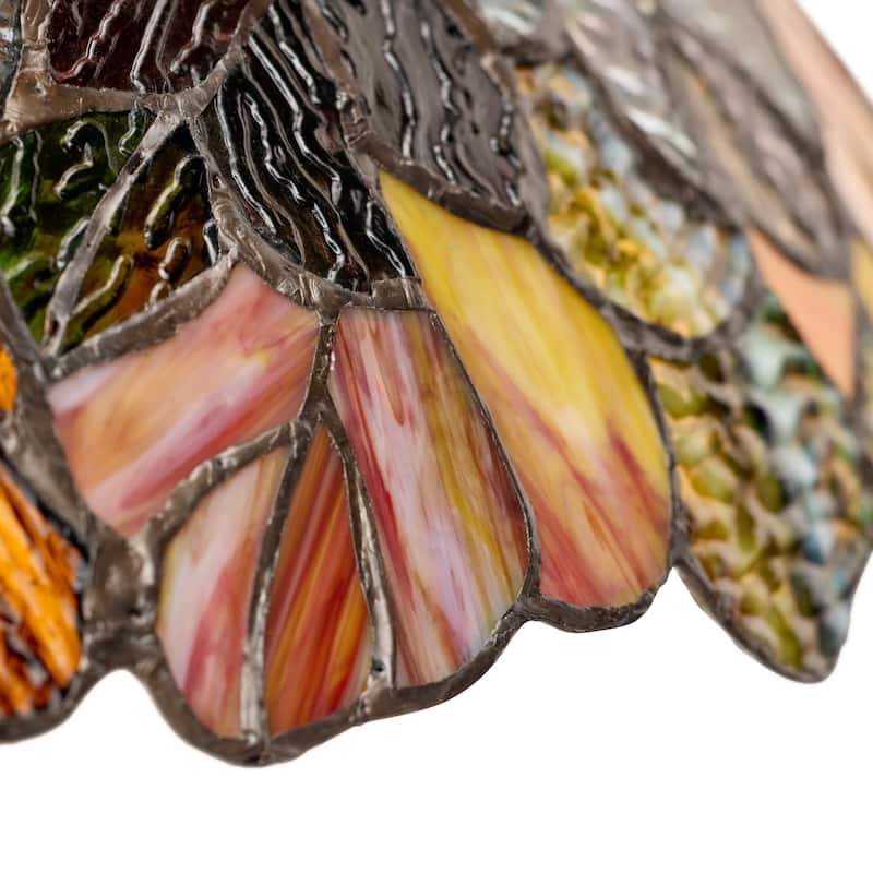 Emily River of Goods Autumn Leaves Stained Glass 62-Inch Floor Lamp - 18" x 18" x 62"