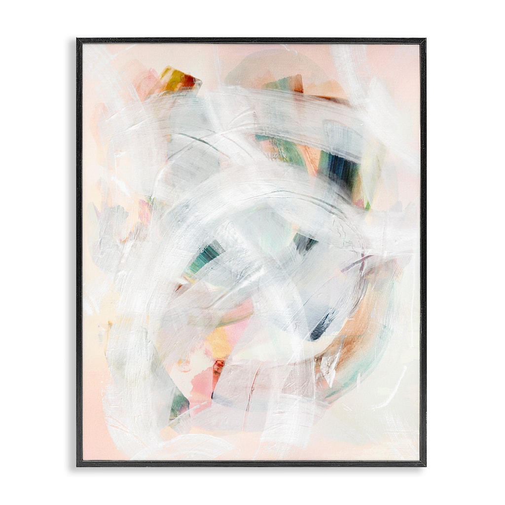 Stupell Soft Abstraction with Curved Lines Framed Giclee Art Design By Gemma Bardot