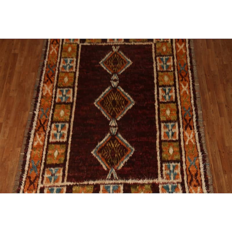 Tribal Geometric Moroccan Berber Area Rug Hand-knotted Wool Carpet - 6'4" x 10'3"