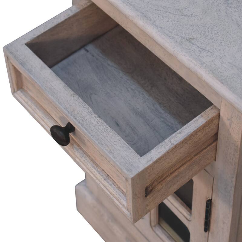 Contemporary Design Drawer Nightstand with Door,Durable And Sturdy