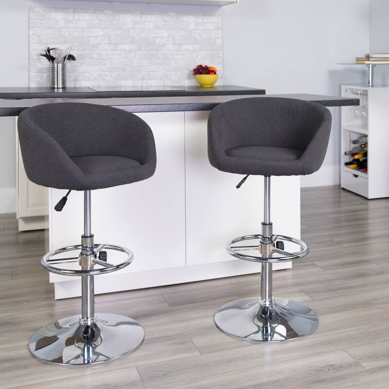 Contemporary Adjustable Height Barstool - 21"W x 18.5"D x 32.5" - 41"H