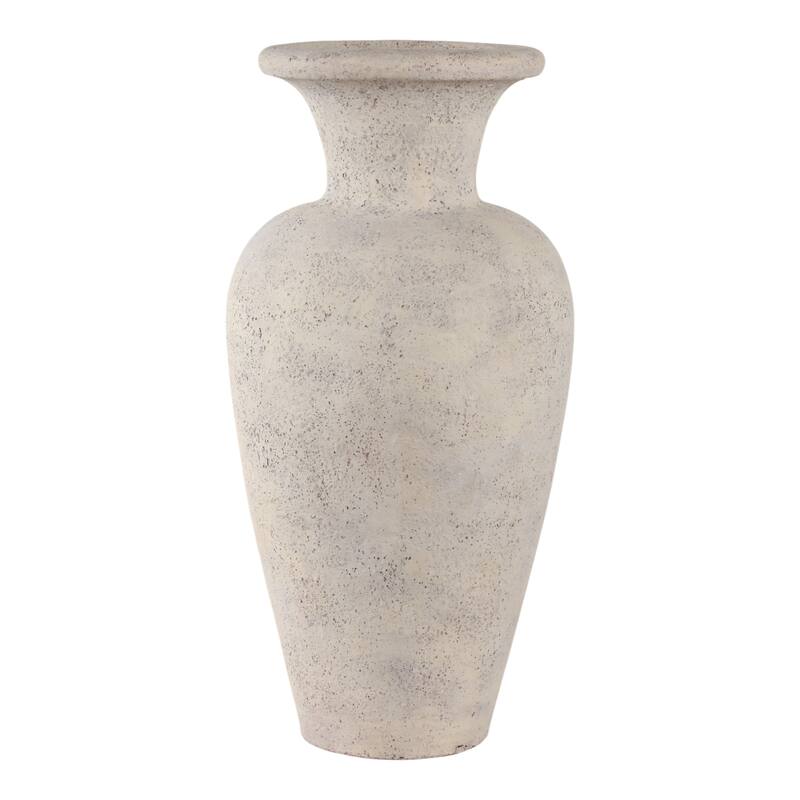 Decorative Vase - Ivory Pottery Rustic Matte Finish, 24"