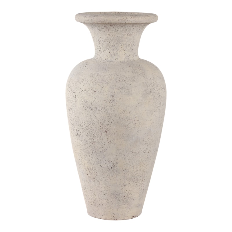 Terracotta Vase Rustic Matte Decorative Accent for Home - 25" White