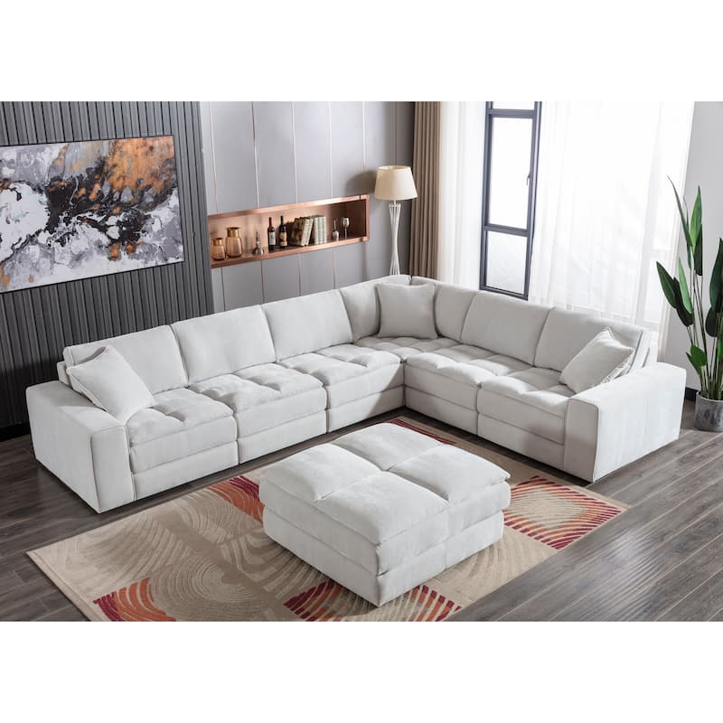 Roundhill Furniture Breton Contemporary Fabric Tufted Chair, Oyster Gray