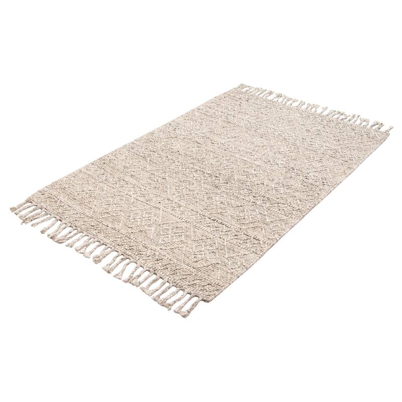 ECARPETGALLERY Braid weave Sienna Grey Wool Rug - 5'1 x 7'10