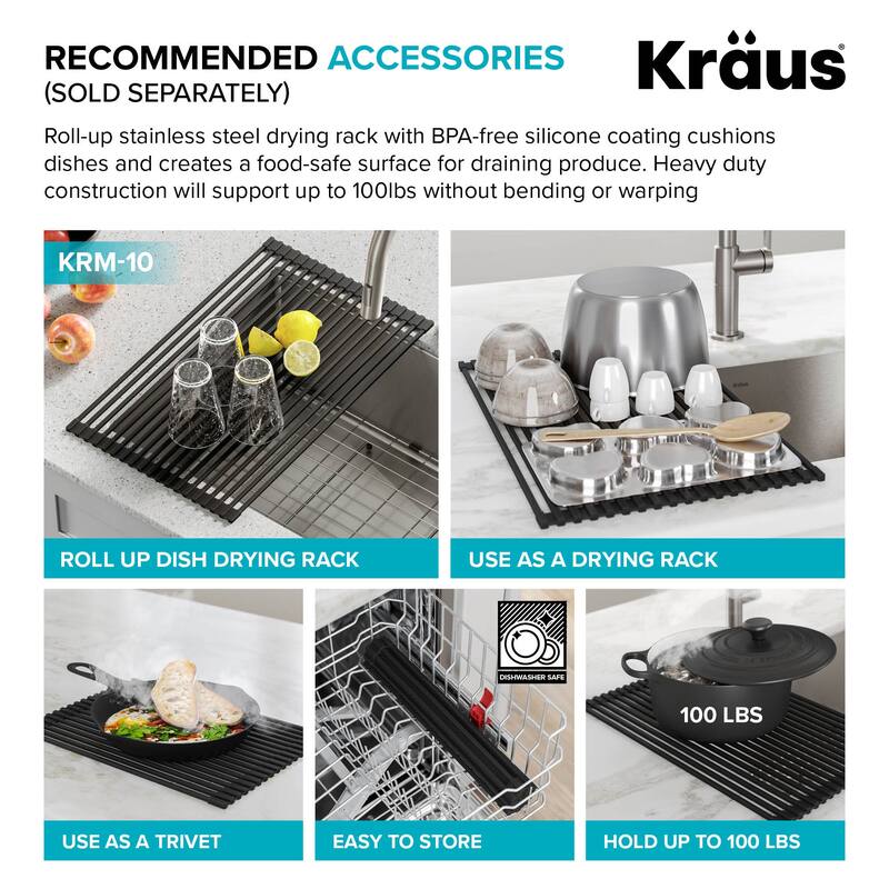 KRAUS Standart PRO Undermount Single Bowl Stainless Steel Kitchen Sink