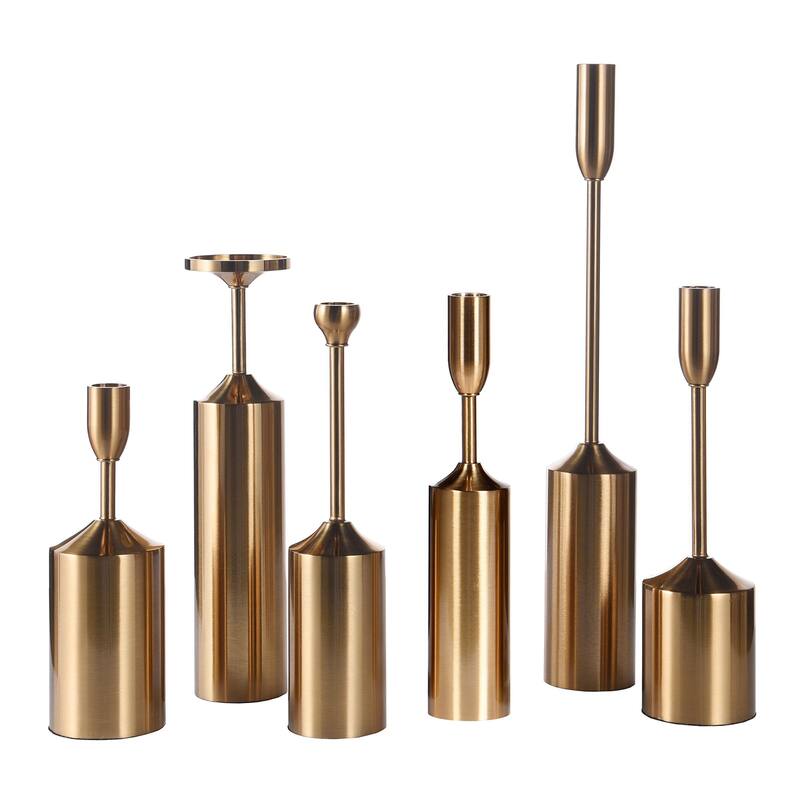 Dann Foley - Brass Plated Candleholders - Set of 6 - Brass