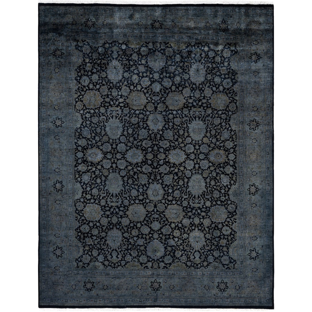 Overdyed One-of-a-Kind Hand-Knotted Area Rug - Black - 8' 0" x 10' 3"