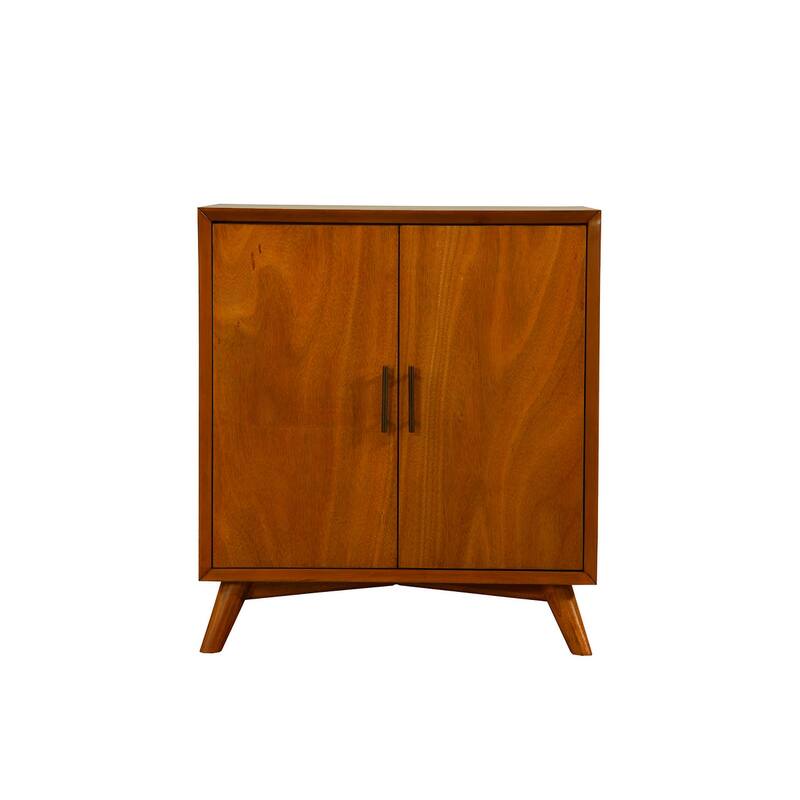 Alpine Furniture Flynn Small Wood Bar Cabinet in Acorn Brown