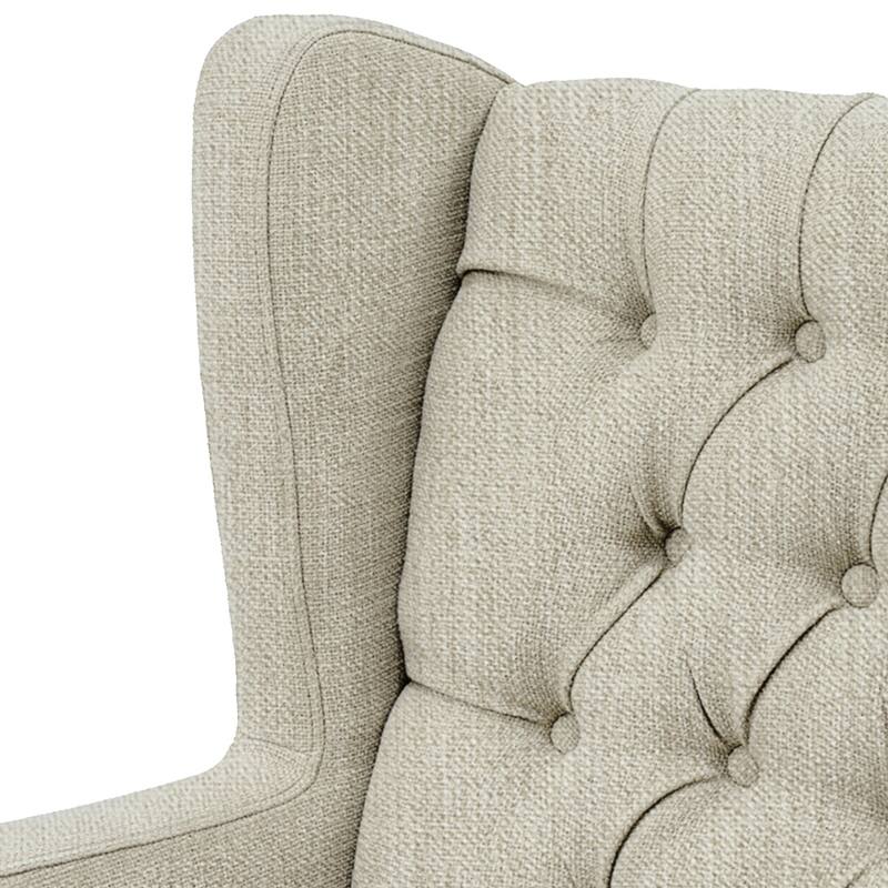 Madison Park Roan Linen Button Tufted Wing Chair