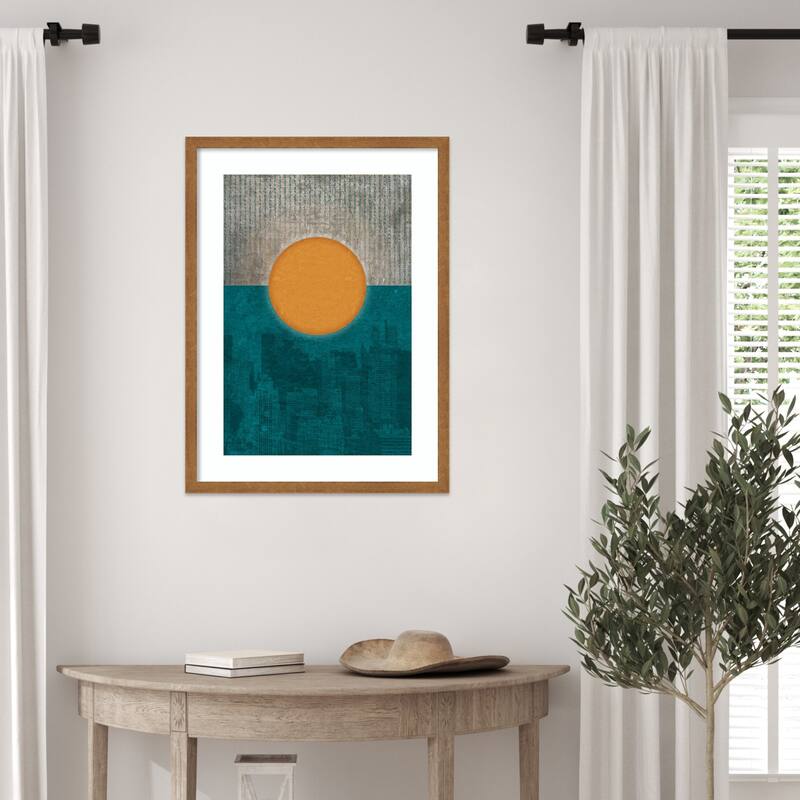 New York Sun by Pia Lilenthal Wood Framed Wall Art Print