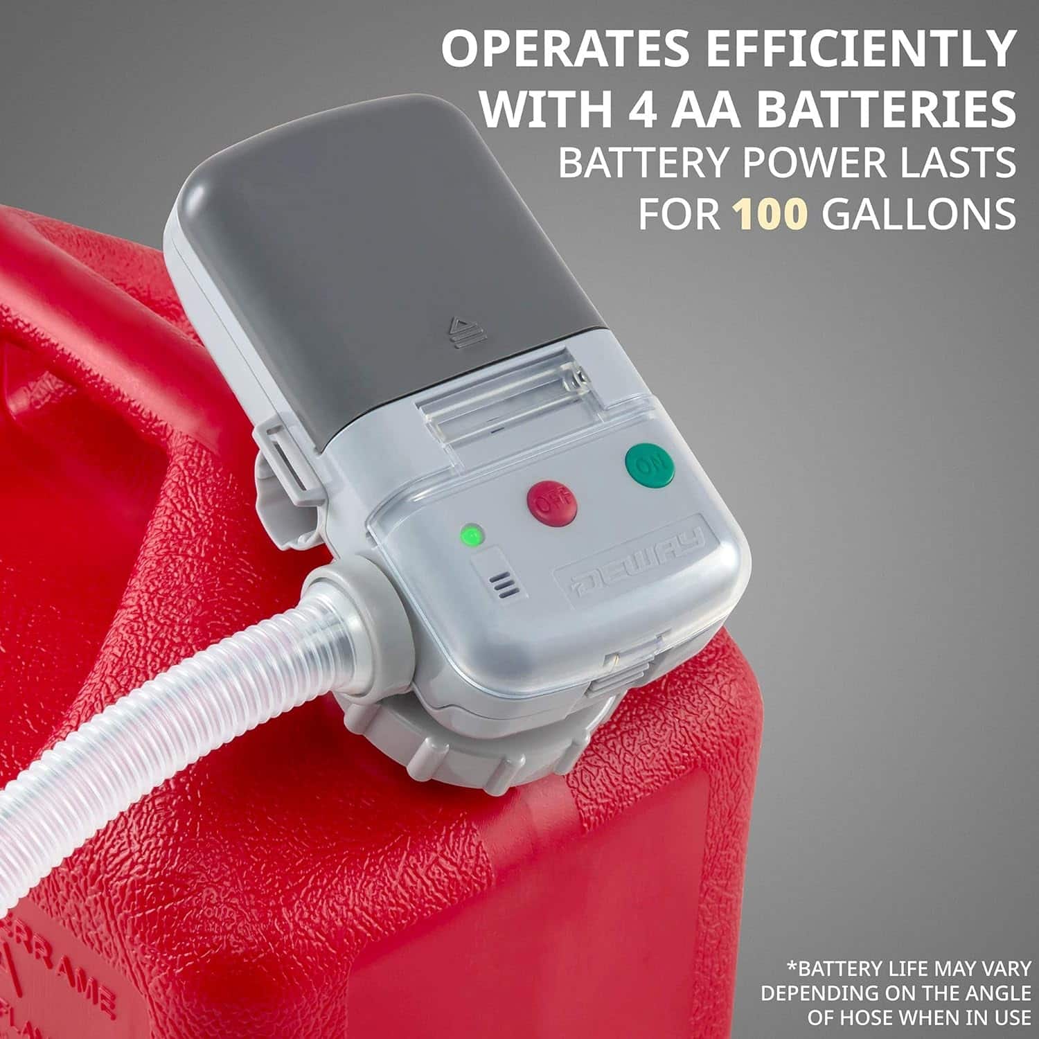 Deway Automatic Fuel Transfer Pump with Auto Stop, AA Battery Powered