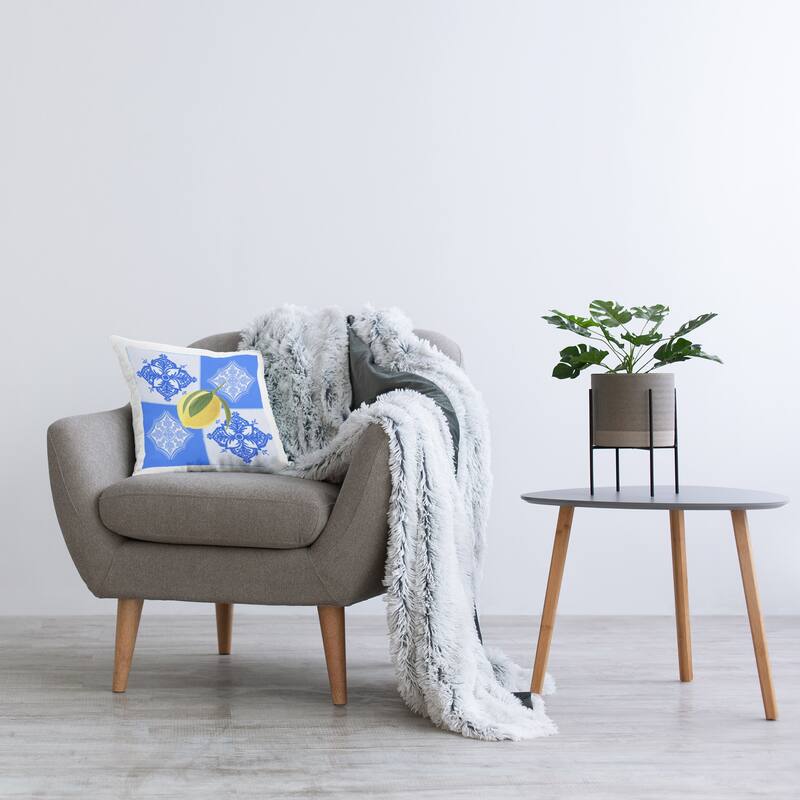 Stupell Lemon over Geometric Tiles Decorative Printed Throw Pillow Design by Ashley Singleton