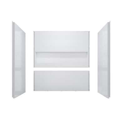 60" x 32" 4-Piece Direct-to-Stud Alcove Tub Surround in White