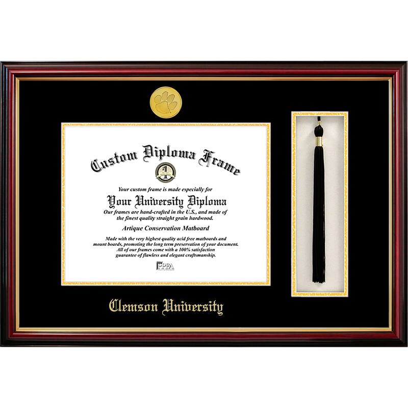 Clemson University 11w x 8.5h Tassel Box and Diploma Frame
