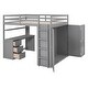 preview thumbnail 20 of 37, Muti-functional Full size Loft Bed with Drawers,Desk,and Wardrobe,Solid Construction