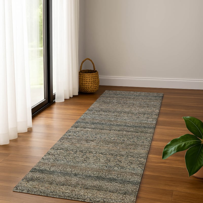 Premium Washable Super Soft Boho Stripes Mayfield Rug - Chocolate - 2'3" x 7'6"