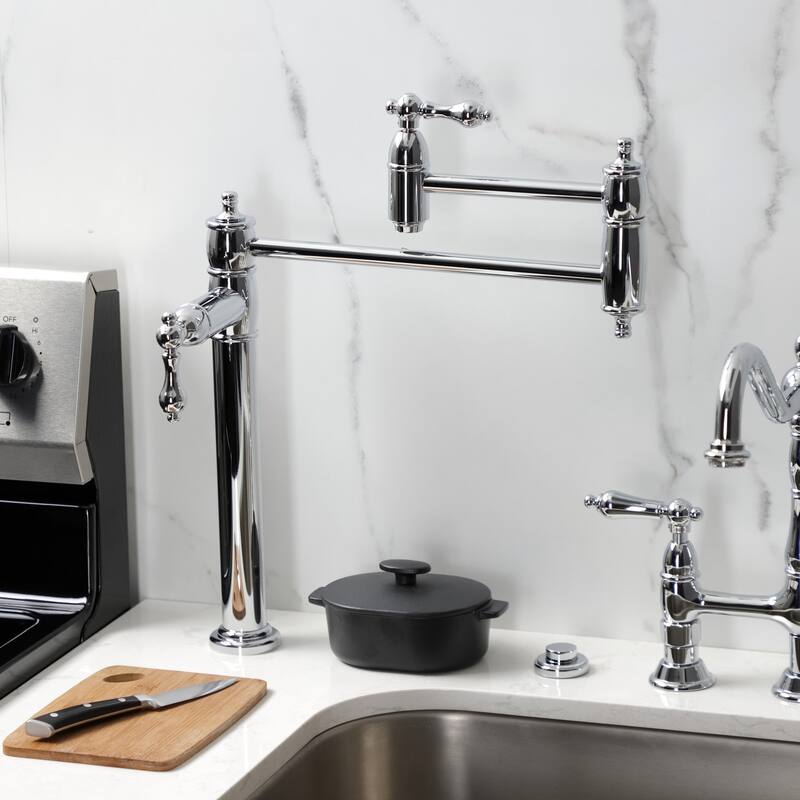 Kingston Brass Restoration Two-Handle 1-Hole Deck Mount Pot Filler Faucet