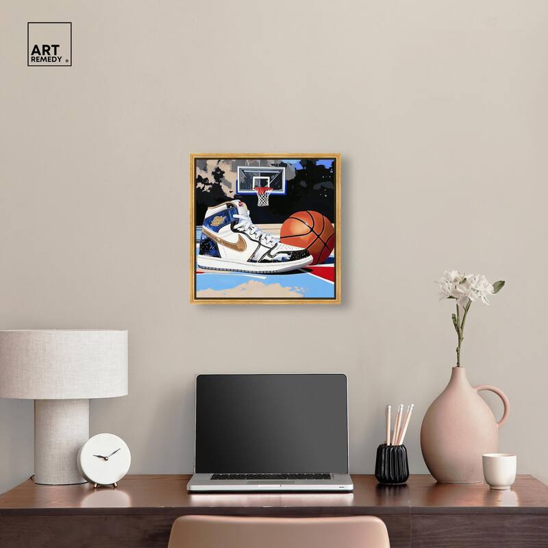 Basketball Court Blues Canvas by Art Remedy