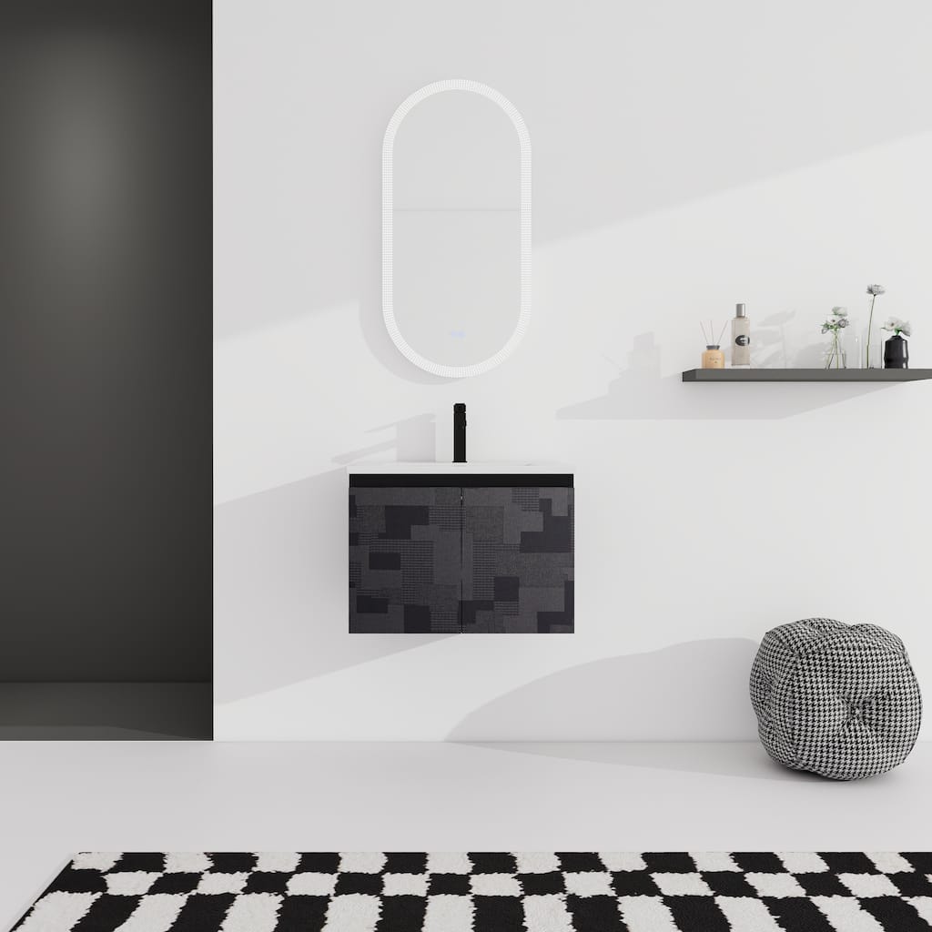 24'' Floating Wall-Mounted Bathroom Vanity With Ceramics Sink & Soft-Close Cabinet Door