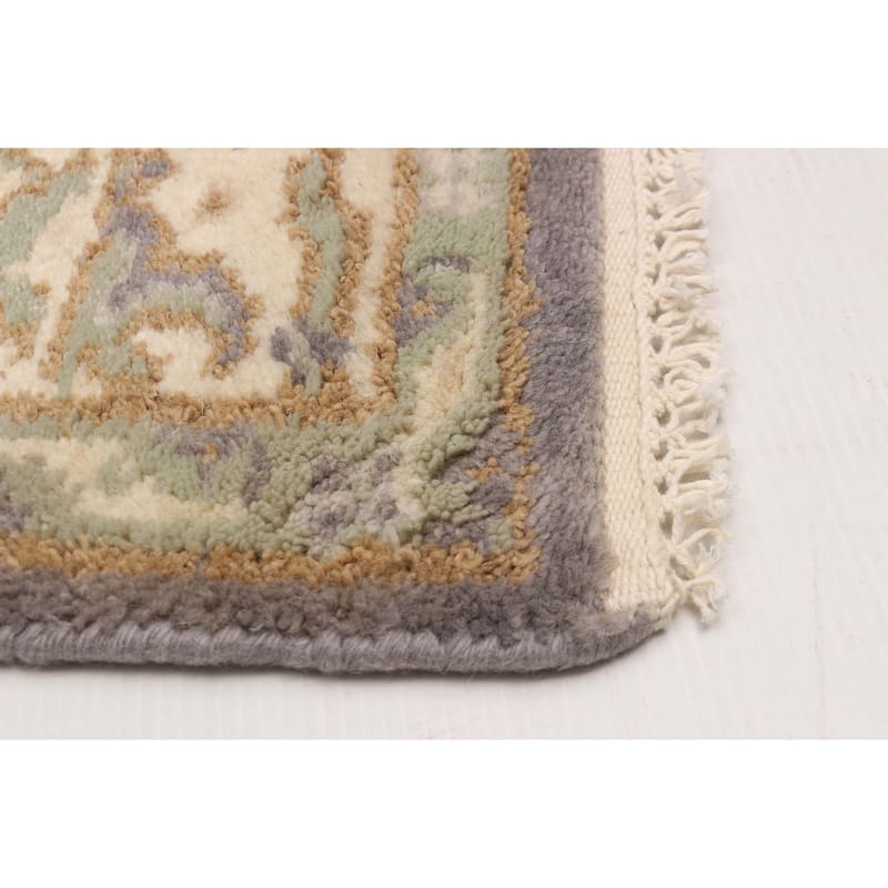 ECARPETGALLERY Hand-knotted Royal Oushak Grey Wool Rug - 2'7 x 10'2