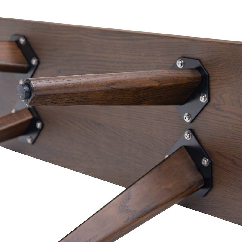 Jennifer Taylor Home Capri Solid Red Oak Wood Bench