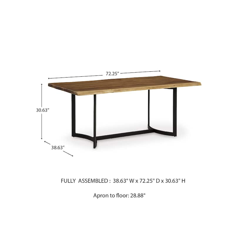 Signature Design by Ashley Fortmaine Brown/Black Dining Table - 72.25" W x 38.63" D x 30.63" H