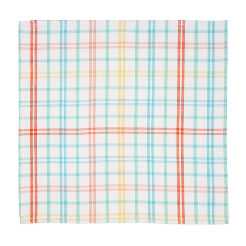 Easter Bunny Trail Plaid Cloth Napkin Springs Set of 6