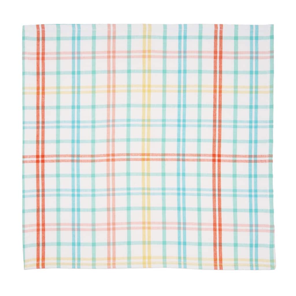 Easter Bunny Trail Plaid Cloth Napkin Springs Set of 6