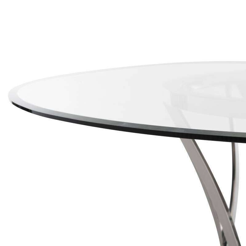 SAFAVIEH Couture Yuko 54-inch Round Glass Top Dining Table - 54"W x 54"D x 29"H