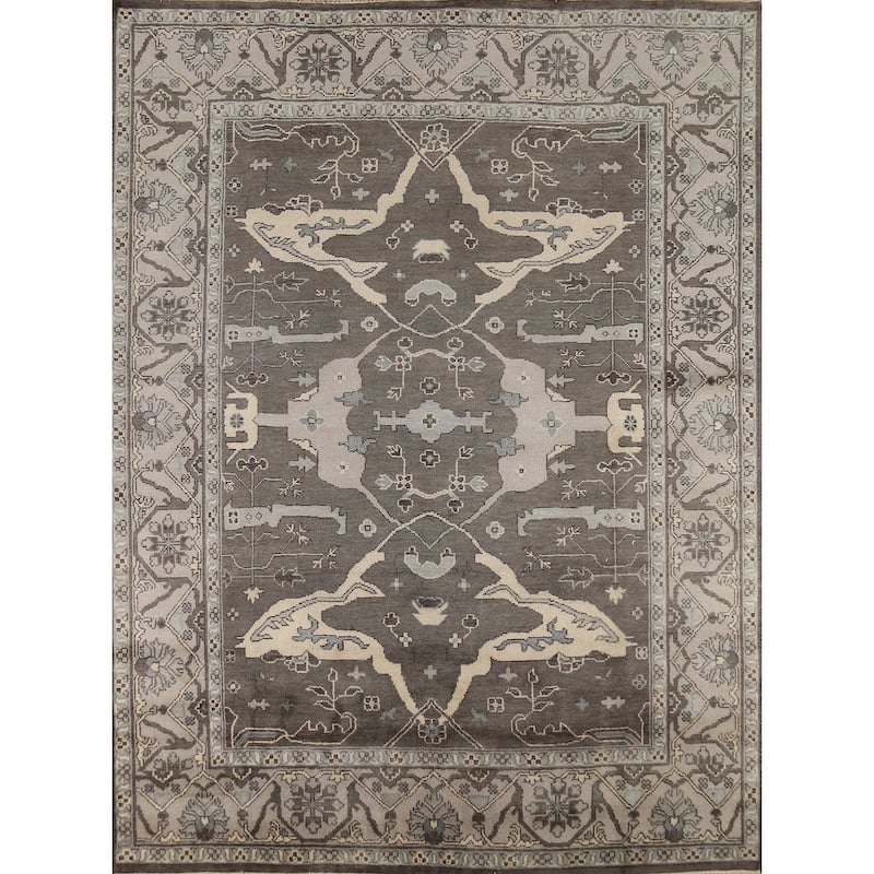 Transitional Oushak Area Rug Hand-Knotted Wool Carpet - 8'2" x 9'10"